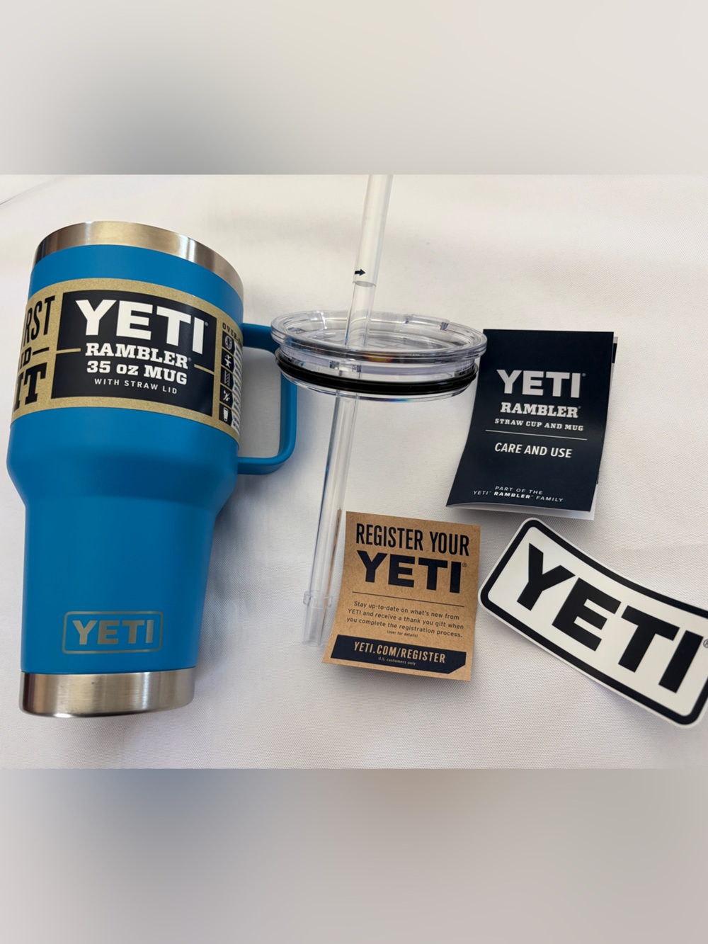 Yeti 35 oz Straw Mug Cup Rambler Water Bottle